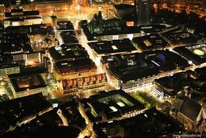Leipzig-Zentrum bei Nacht Luftbild