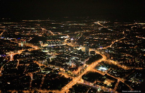 Nachtluftbild von Leipzig
