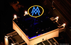 MM Logo auf der Wintergartenhochhaus leipzig Luftbild