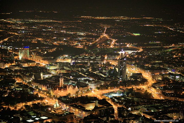 Nachtluftbild von Leipzig