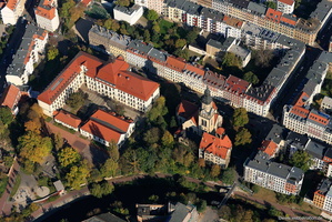 Philippuskirche  und Helmholtzschule Mittelschule der Stadt Leipzig Luftbild