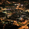 Stadtpanorama Leipzig bei Nacht  Luftbild