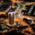 Wintergartenhochhaus  Leipzig  bei Nacht - Luftbild 