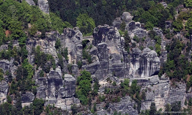 die Bastei Felsformation in der Sächsischen Schweiz aerial photo /  Luftbild 