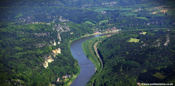 die Bastei in der Sächsischen Schweiz aerial photo /  Luftbild 