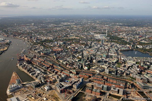Speicherstadt HafenCity  Hamburg  Luftbild