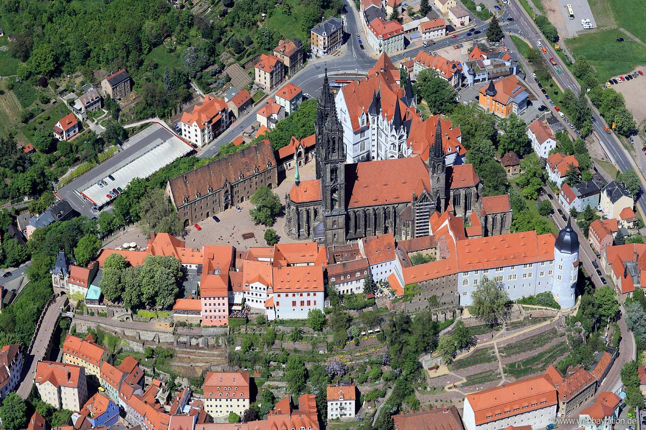 Albrechtsburg und Meißner Dom Meißen  Luftbild